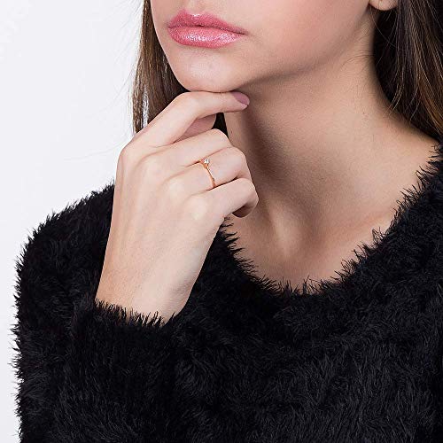 Anel solitário folheado a ouro com zircônia - Branco - 512180 - Rommanel Cor:Branco;Tamanho:14