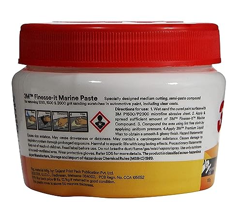 Image of 3M Finesse-It Marine Paste Compound, Remove Minor Scratch Marks, Adds more Gloss (100g Each, White, Pack of 24)