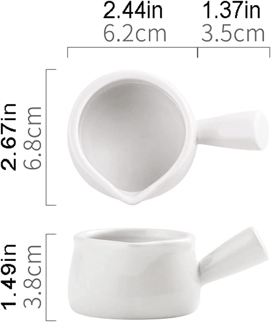 2.7Oz Ceramic Sauce Boat Double Insulated Gravy Boat Storage for Gravy Or Cream Used at Home Kitchen (White Or)