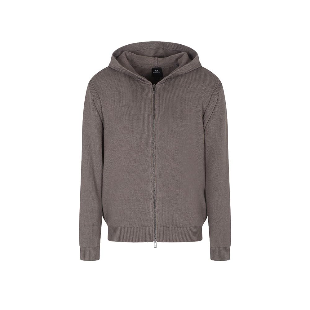 Armani Exchange Cozy, Long Sleeve Back Logo Patch Hood Maglione Cardigan Uomo