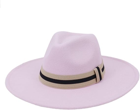 BUXIANGGAN Fedora Trilby Cappello Fedora A Tesa Larga 9,5 Cm Donna Uomo  Cappelli in Feltro Cappello Panama Church Jazz 56-58 Cm Rosa : Amazon.it:  Abbigliamento