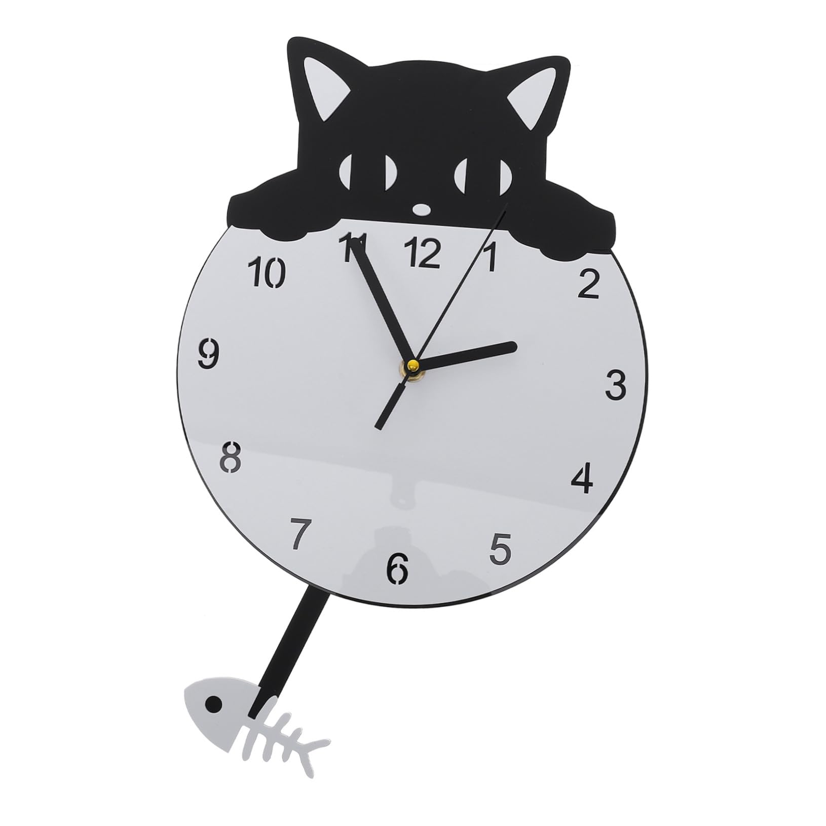Horloge murale motif chaton en acrylique design moderne plusieurs styles