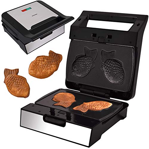 Syntrox Germany Taiyaki Fish Maker MM-1400W mit herausnehmbaren Backplatten