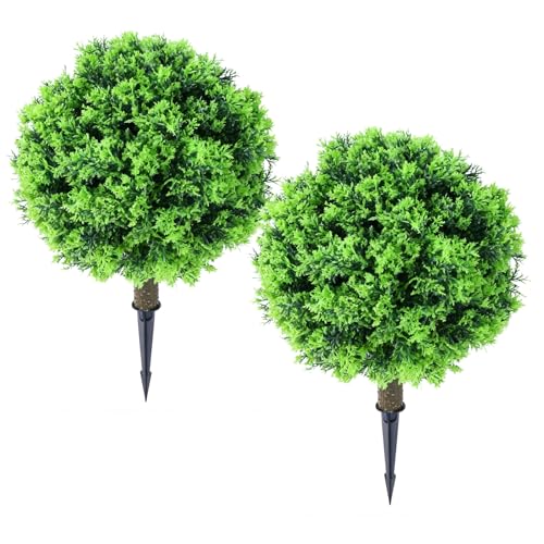 Árbol topiario de cedro artificial de hoja perenne arbusto ciprés falso con púas 8