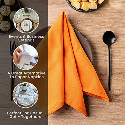 Candy Cottons Halloween Napkins, 100% Cotton Cloth Napkins, Dinner Napkins, Reusable Napkins For Home Fine Dining, (Pack Of 6,18"X18"), Orange #TOP3