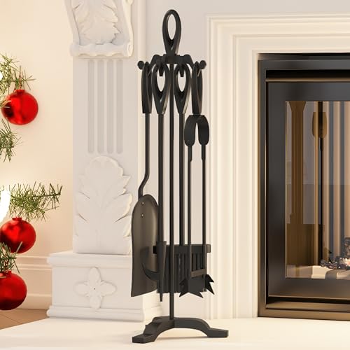 Kingson Kaminbesteck aus Gusseisen, 5-teilig, 19,5 x 17 x 61 cm,...