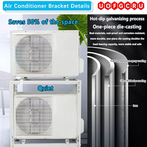Soporte para aire acondicionado exterior e inoxidable de doble nivel universal 4