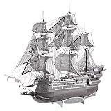 Piececool 3D Metal Model Kits - Stunning Flying Dutchman Ship 3D Metal Puzzle Kit for Adults - Premi