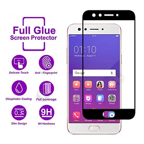 Image of Screen Protector for Oppo F3 Plus (Black) Tempered Glass Edge-to-Edge 6D Screen Guard With Installation Kit