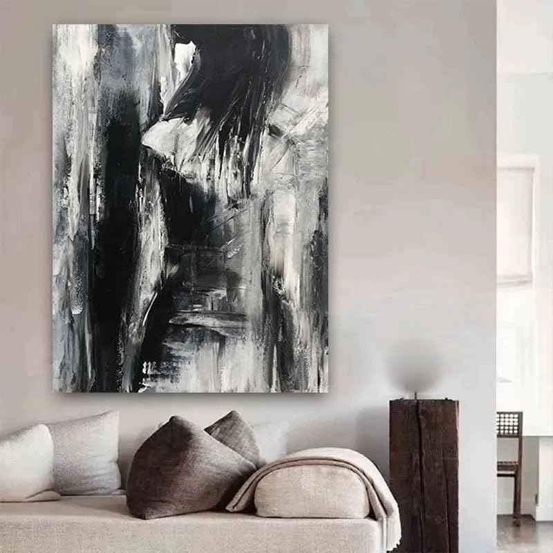 Pintura al óleo minimalista nórdica para dar vida a paredes vacías mediante arte abstracto sin marco