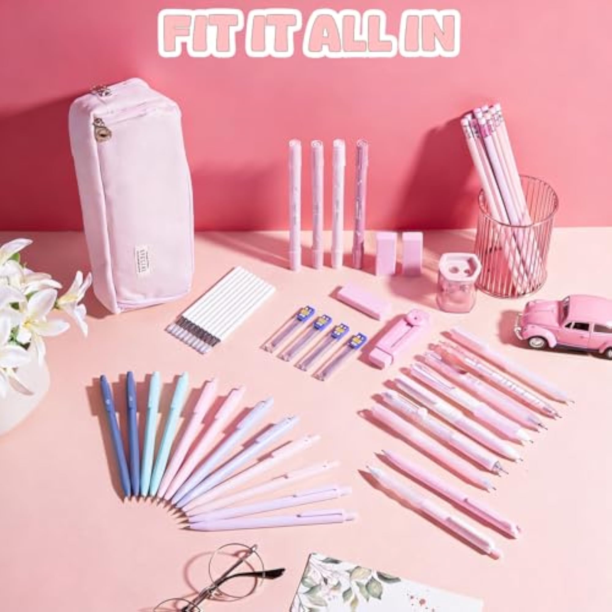 Aesthetic School Supplies Set with Pencil Case
