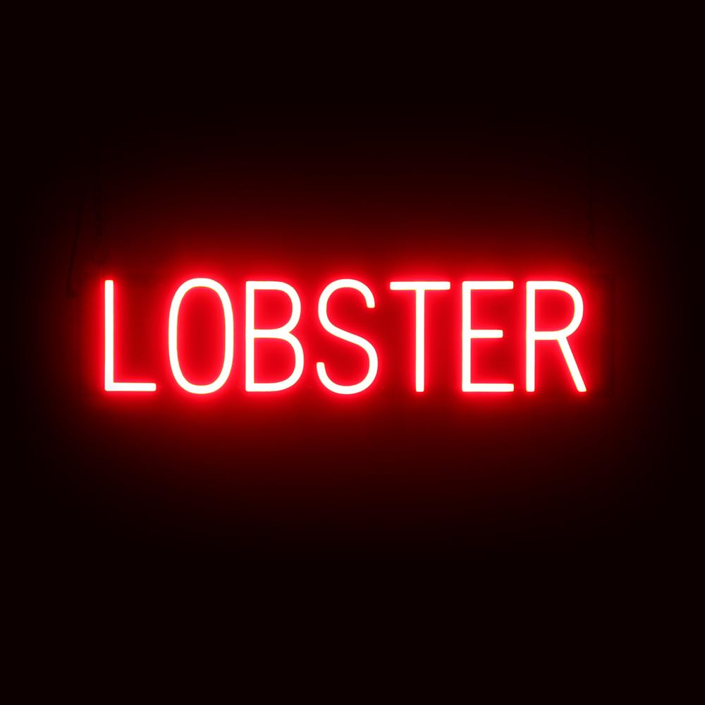 SpellBrite LED Neon LOBSTER Sign for Business - Red, 27" x 6"