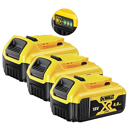 Image of 3 x DeWalt DCB182 18v 4.0Ah Li-Ion Battery XR Range Lithium Ion Genuine 4amp UK