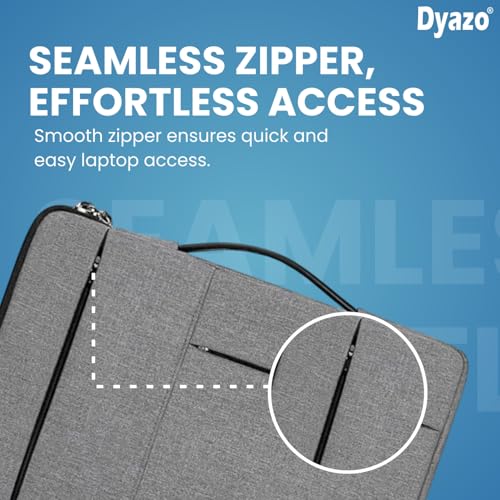 Image of Dyazo 14-14.1 Inch Laptop Sleeve /Cover with Handle & Two Front Accessories Pockets | Compatible for MacBook, Dell, Lenovo, Asus, Acer, HP, Samsung, Surface Pro & All Other Notebooks (Grey)