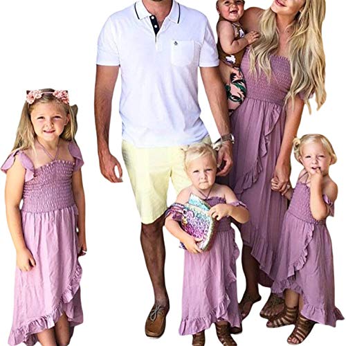 Mommy and Me Dresses Tie-Up Spaghetti Strap Dress Summer Long Dress Beach Mom Daughter Matching Outfits4