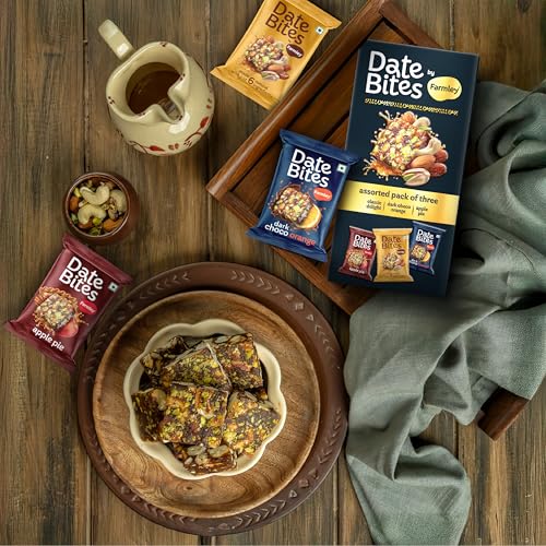 Image of Farmley classic Date Bites 60 g | Dates Barfi Made with Dates, Pista, Cashews, Almonds, Honey and Pure Ghee | Dry Fruits Nuts | Healthy and Delicious | No Added Sugar