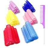 MOODKEY 36PCS Self Grip Small Hair Curlers Heatless Roller Hair Curlers Pro Salon Hairdressing Curle