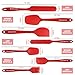 Silicone Spatula 7-piece Set, High Heat-Resistant Good Grips Spatulas by Umite Chef, Mini Rubber Spatula Set for Baking and Mixing - One Piece Design, Non-stick-Stainless Steel Core (Red)