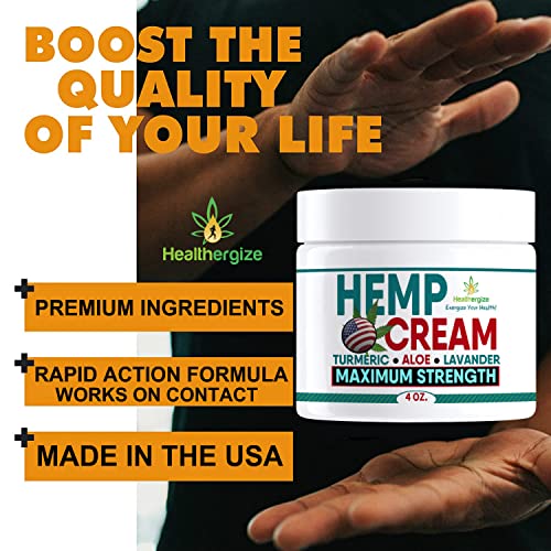 Healthergize Hemp Cream-Made In USA-Natural Hemp For Discomfort In Knees, Back, Joint, Muscle, Nerve-Inflammation Relief… - Image 6