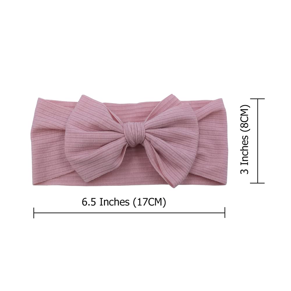 8pcs Baby Headband Soft Stretchy Hairband Hair Bow Elastic for Toddler Baby Girls Newborn Infant Kids Turban Headbands (Headwrap Navy 0-24M) - Image 4
