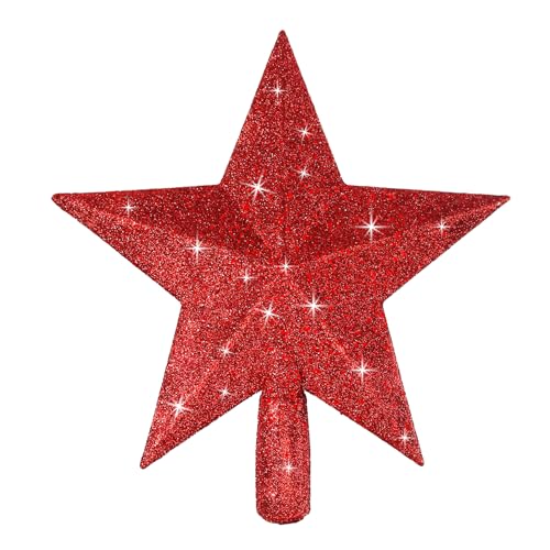 20cm Rot Weihnachtsbaumspitze Stern, Leicht Glitzernde...