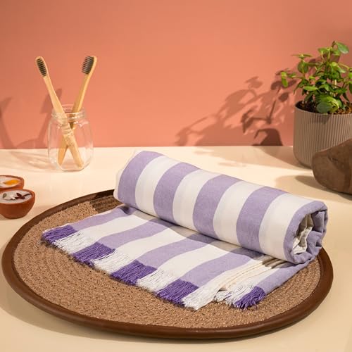 Image of Comforic 100% Bamboo Towels for Bath Large Size | Bamboo Bath Towel for Men & Women | Ultra Soft, Absorbent, Lightweight, Quick Dry Towel for Bath, Beach, Travel, Gym | 75x150 cm - Set of 1 Lavender