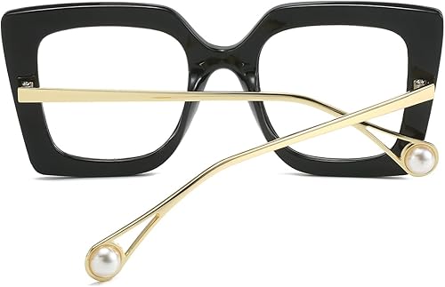 Miniatura 3 de JOVAKIT Marcos de gafas de gran tamaño para mujeres y hombres, marco cuadrado de moda, gafas sin receta