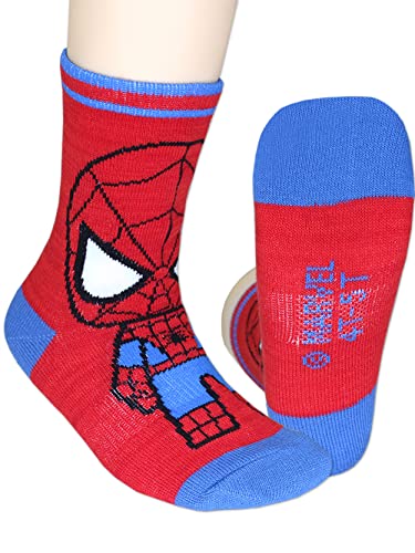 Super Hero Adventures Spider-Man Pacote com 6 meias infantis, Vermelho, 2-3T