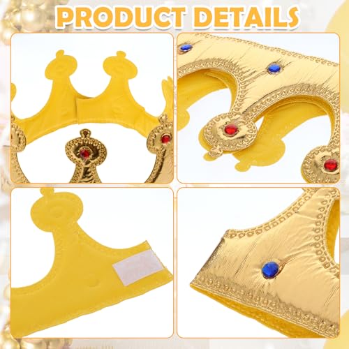 Apausvcm Königskrone, Gold, Erwachsene, Kostüm-Kopfbedeckungen, Prinzessin, Unisex, One Size Fits Most, Mehrere Anlässe, Klassisch