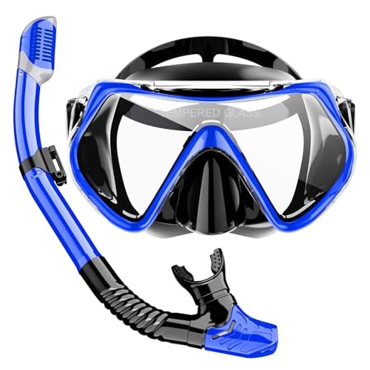 Snorkeling Gear for Adults, Felidel Snorkel Mask Adult Dry Top Snorkel Set with Panoramic View Anti-Fog Scuba Diving Mask for Snorkeling Swimming Travel, Snorkeling Kit Diving Packages, Blue