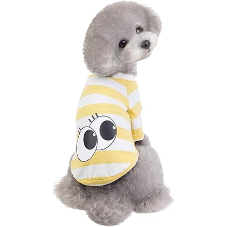 Amazon Thain ペット用品 犬 服 Tシャツ 春夏 ボーダー柄 涼しい 柔らかい 綿製 猫服 おしゃれ 可愛い 脱毛保護 ひんやり ドッグウェア 洋服 お散歩 3色選択可能 S イェッロー Thain シャツ パーカー 通販