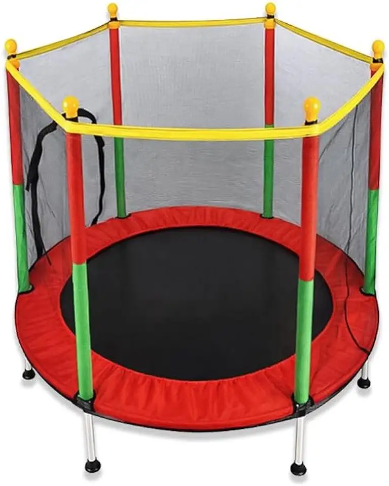 Cama Elástica Infantil 1,40m com Estrutura Colorida e Rede de Proteção