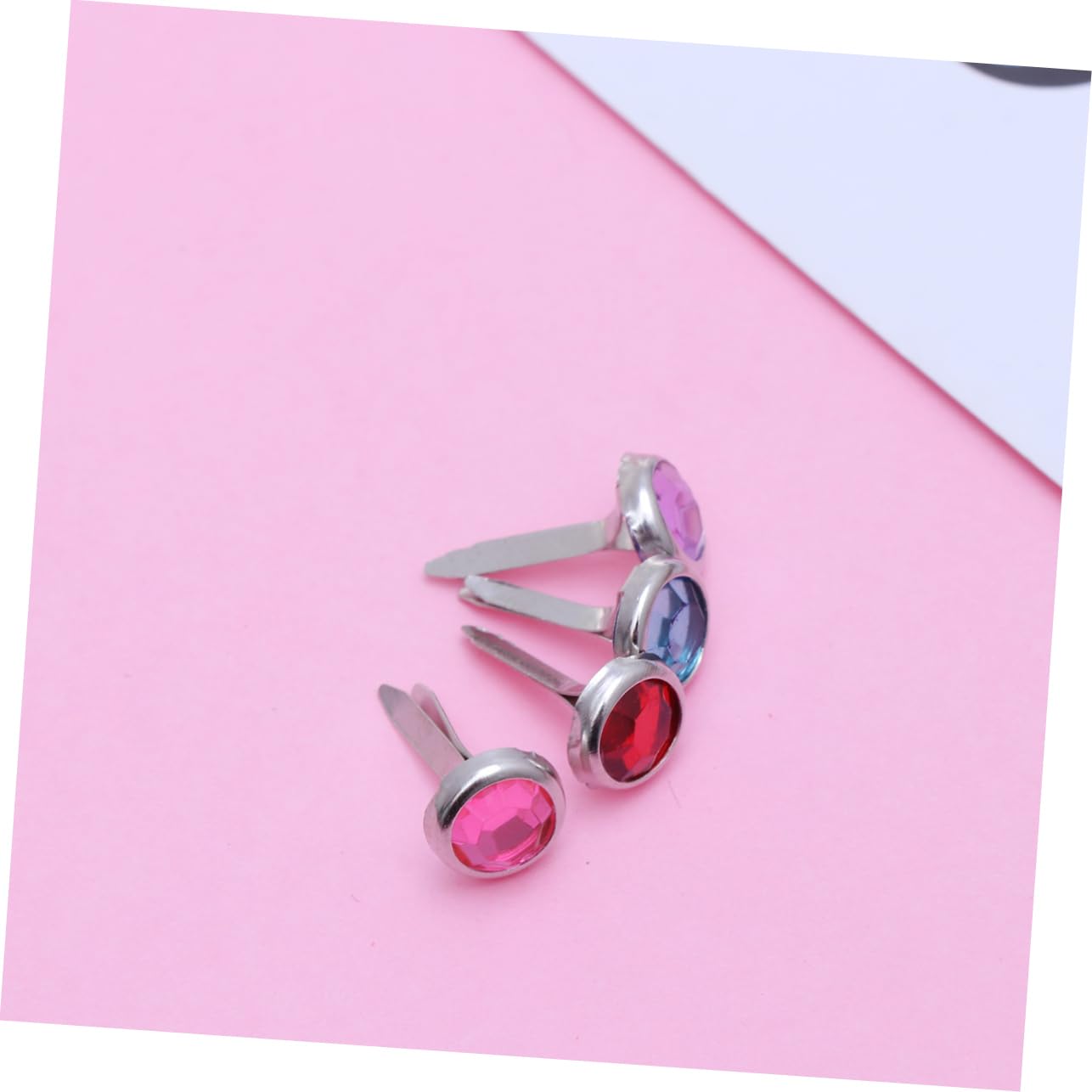 CIMAXIC 50pcs Colorful Metal Brads Fasteners for Scrapbooking DIY Craft Embellishments Easy Install Mini Round Decorative Studs