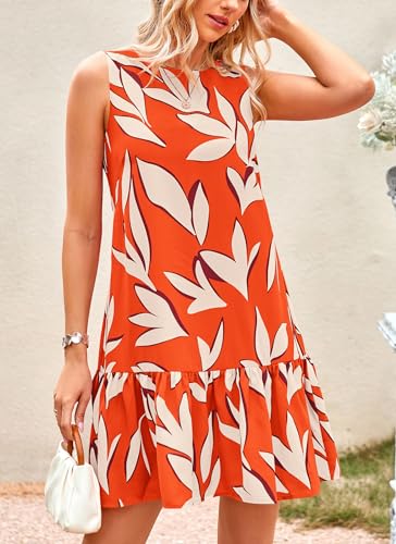 Image of PRETTYGARDEN Women's 2025 Summer Boho Floral Mini Dress Sleeveless Backless Short Wedding Guest Beach Vacation Sundresses