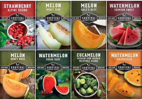 Fruit Seeds for Planting - 8 Variety Pack | Watermelon, Cantaloup...