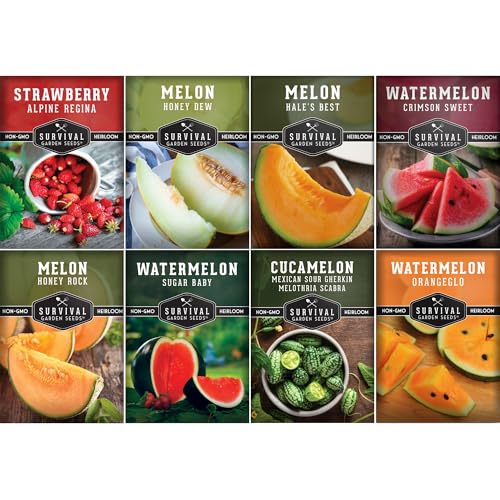 Survival Garden Seeds - 8 Fruit Seed Collection for Growing Water...