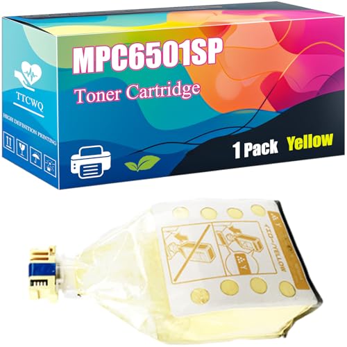 MPC6501SP Toner Cartridge Compatible for Ricoh Aficio MPC6501SP Aficio MPC7501SP Printers, High Yield 43200 Pages, Clear Printing with Chip (Yellow)