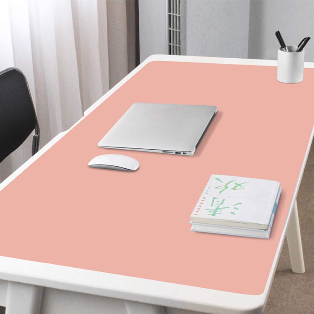 Large Desk Blotter EXTENDED Gaming Desk Mat Waterproof Pu Leather Mouse Pad Ultra Thin Soft Desk Pad Writing Mat For Office Home-pink 60x30cm/24x12inch