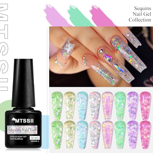 Set de esmaltes de gel jelly glitter 8 piezas miniatura 6