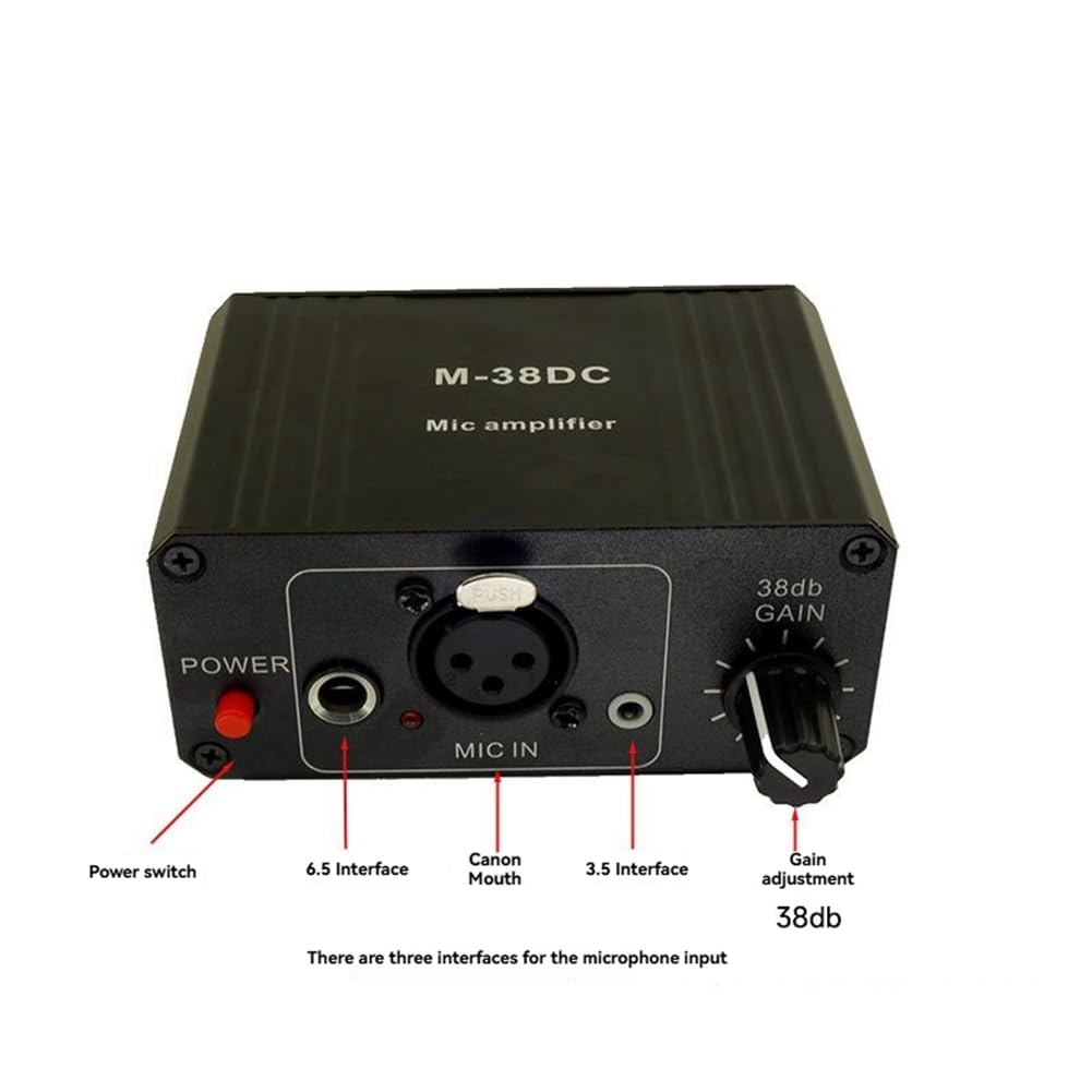 Préamplificateur de Microphone Portable à Sortie XLR, Gain Élevé, Alimentation Fantôme 48 V pour Microphones Dynamiques et à Condensateur.
