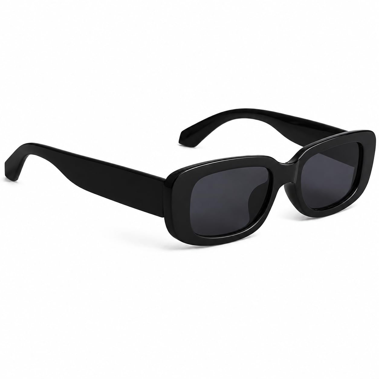 Black Sunglasses for Men & Women | Unisex Retro Rectangle UV400 Protected Stylish Trendy Fashion Sunglasses | Trendy Vintage Square Frame Eyewear for Driving, Travel & Daily Wear-image-42