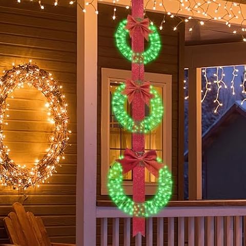 Hmlinktt 3-Piece Lighted Christmas Wreath Cover