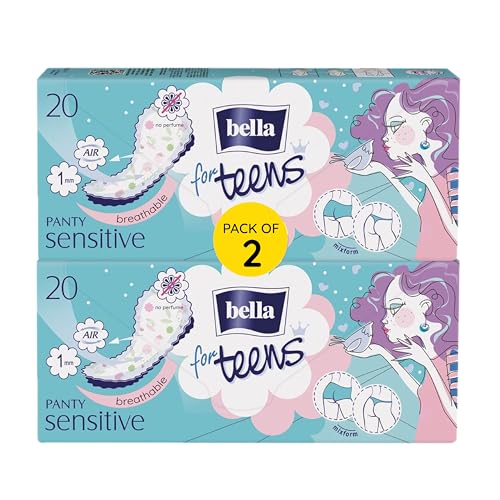 Bella For Teens Pantyliner for Young Women Daily Use | Dermatologically Tested | Ultra Thin (1mm) | Extra Soft Fabric for Comfort | Unscented | Size Small | Pack of 2 - Total 40 Pcs (B0CXXC956W) Amazon Price History, Amazon Price Tracker