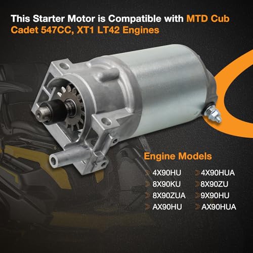 Image of Electric Starter Motor Compatible with MTD Cub Cadet 547cc, XT1 LT42 Engines Models 4X90HU, 8X90KU, 9X90HU, AX90HU Replaces# 725-06300, 925-06300