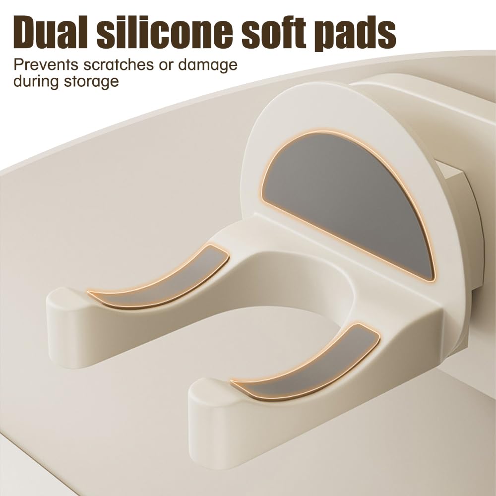 DONGKER Porta Asciugacapelli da Parete, Supporto per Asciugacapelli Magnetico da Bagno, Porta Phon con Ventosa e Funzione di Archiviazione Nascosta del Cavo per Spogliatoi, Barbieri, Camere da Letto