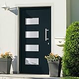 Poids de la porte : 62 kg vidaXL Porte d\'Entrée Porte d\'Extérieur Sécurité Maison Jeu de Poignées Jeu de Clés Ruban Adhésif Anthracite Aluminium et PVC 100x210 cm