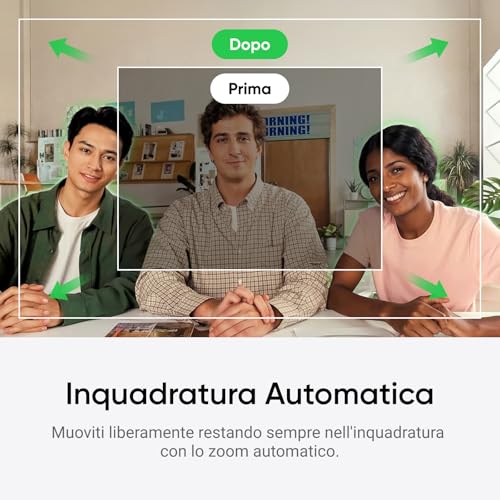 Link 2C Pack Standard Bianco Artico - Webcam 4K per PC/Mac, Sensore da 1/2", Auto inquadratura, HDR, Mic di cancellazione del rumore IA, Controllo gestuale per lo streaming, Videochiamate - Webcam - Immagine 4