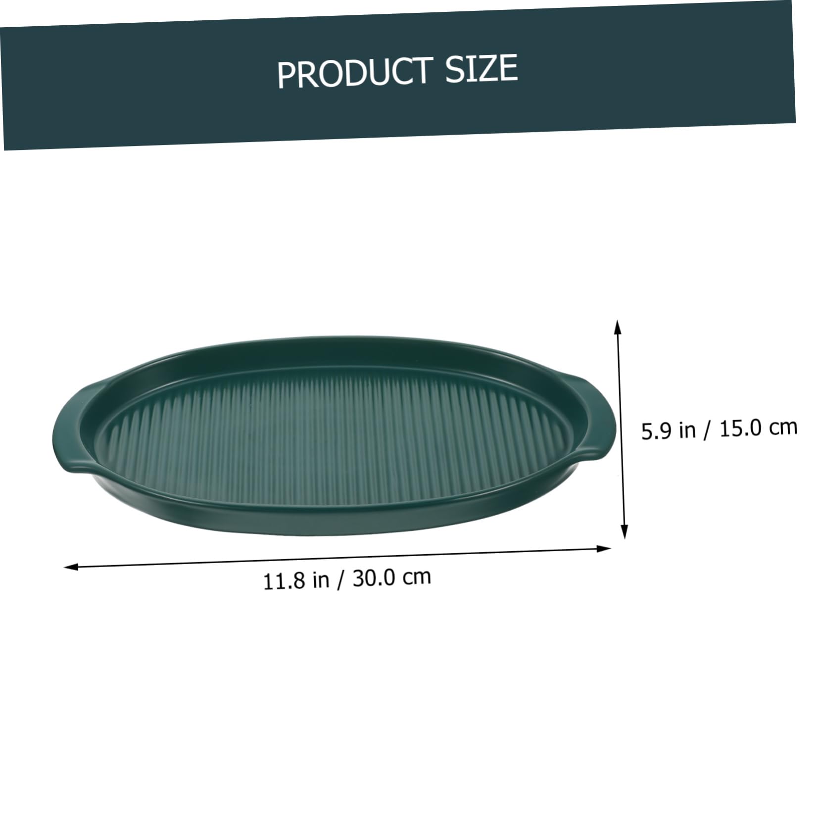 Assiette en Céramique Elliptique De Cuisine Occidentale, Plateau À Sushi en Céramique,Green-30X15X2.8CM