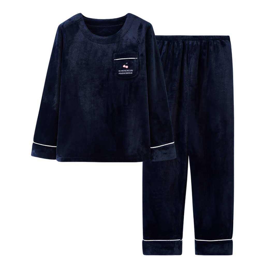 Langärmliger Warmer Pyjama Winter-Frauen-Flanell-Pyjama-Sets verdicken Nachtwäsche-Pyjamas Nachtwäsche-Set (Color : Blue, Size : L Code)