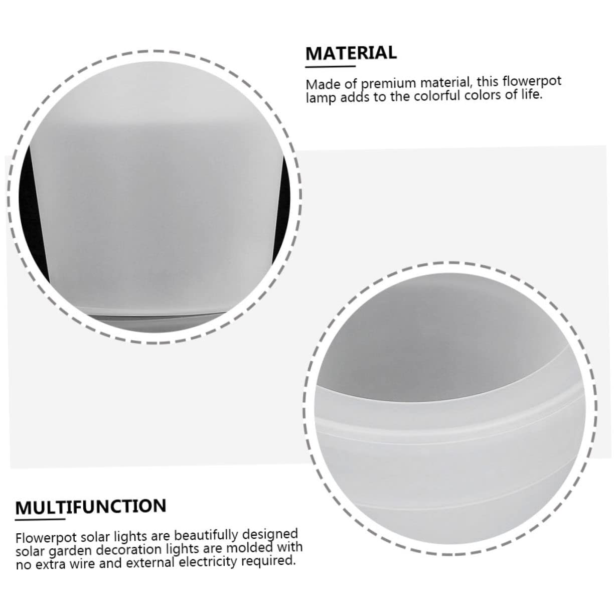 Yardwe 2 Pièces Pot De Fleurs Rougeoyant Roches Blanches Jardinières Lumineuses Jardinières Led Pots Extérieurs Planteur De Lumière Led Pays Dirigé Vase à Led Pot à Bonsaï Mariage Abdos